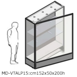 MD-VTALP15 richiedi preventivo - Vetrina espositiva a parete linea ARGURION Vetrina espositiva a parete linea ARGURION "telaio in alluminio".cm152x50x200h. - Vetrina espositiva a parete linea ARGURION