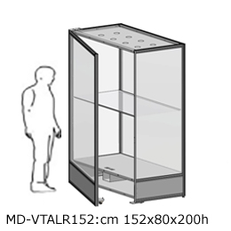 Vetrina espositiva ad isola linea ARGURION "telaio in alluminio"cm 80x152x200h.