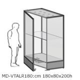 MD-VTALR180 richiedi preventivo - Vetrina espositiva ad isola linea ARGURION Vetrina espositiva ad isola linea ARGURION "telaio in alluminio"cm 80x180x200h. - Vetrina espositiva ad isola linea ARGURION