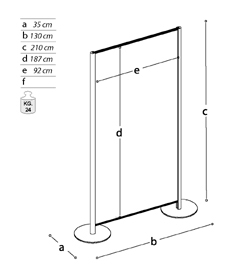 Pannello espositivo ALA lastra in forex con basi tonde.MD  