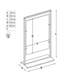 Pann.espositivo SIDEROS' "lastra in metacrilato a tasca" cavetti e morsetti.MD-PN12MT