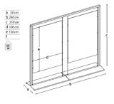 MD-PN24CD richiedi preventivo - Pann.espositivo SIDEROS Pann.espositivo SIDEROS "n.2 lastre composite" con morsetti e cavetti. MD-PN24CD - Pann.espositivo SIDEROS