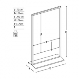 Pannello espositivo SIDEROS'  "lastra finitura feltro" con morsetti.MD-PN12F