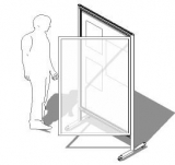 Bacheca  autoportante su ruote  fondo in DIBOND per biadesivo MD-ALBA-D2R - Bacheca  autoportante su ruote  fondo in DIBOND per biadesivo MD-ALBA-D2R