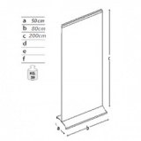 Pareti espositive autoportanti bifacciali su ruote cm 80x200h. - Pareti espositive autoportanti bifacciali su ruote cm 80x200h.